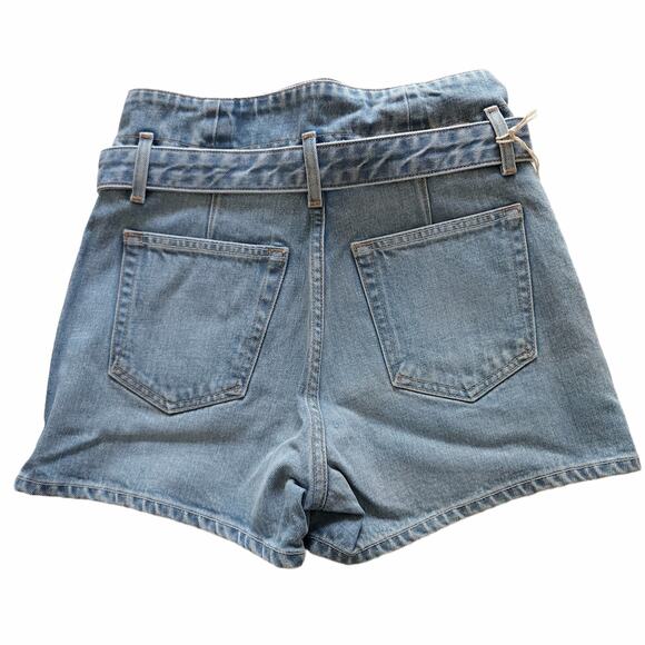 GRLFRND Brynn denim high waist paperbag jeans shorts in Perfect Ten Size 26 NEW - Picture 2 of 8
